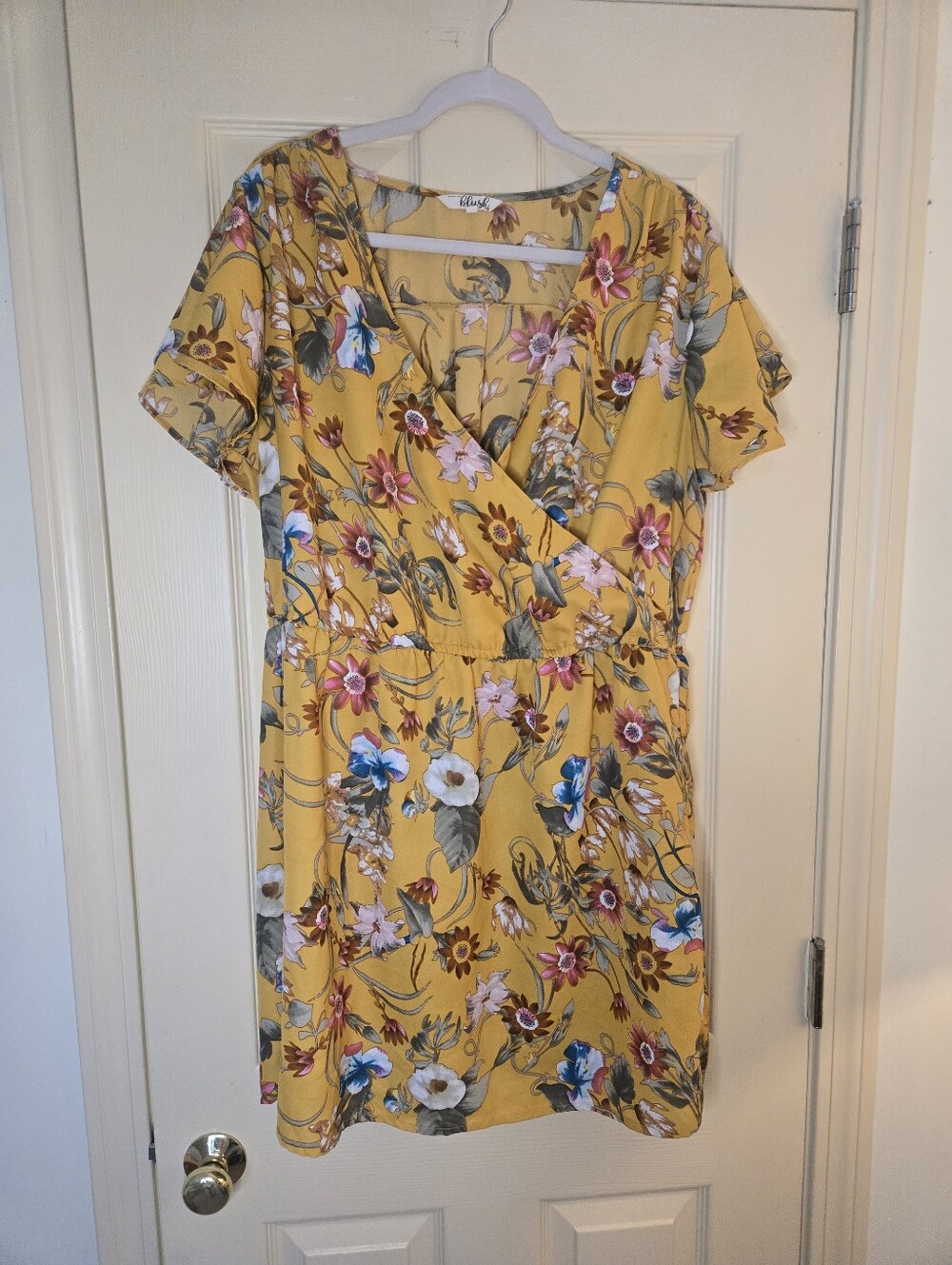 Floral Wrap Yellow Dress